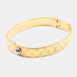 Louis Vuitton Color Blossom Open Bangle, Yellow and White Gold, Malachite and Diamonds Gold. Size S