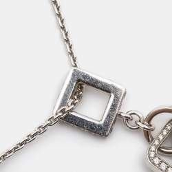 Louis Vuitton Lock It Key Padlock Diamonds 18k White Gold Pendant Necklace