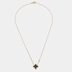 Louis Vuitton BB Blossom Star Onyx Diamond 18k Yellow Gold Necklace