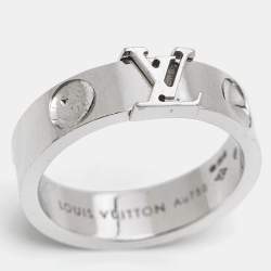 Louis Vuitton Empreinte 18k White Gold Ring Size 52