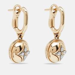Louis Vuitton Blossom Diamond Two Tone 18K Gold Dangle Earrings