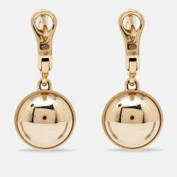 Louis Vuitton Blossom Diamond Two Tone 18K Gold Dangle Earrings