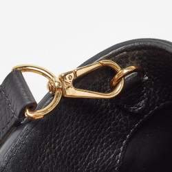 Pre Owned Louis Vuitton Black Leather Studded Sol Capucines PM Bag