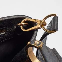 Pre Owned Louis Vuitton Black Leather Studded Sol Capucines PM Bag