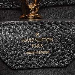 Pre Owned Louis Vuitton Black Leather Studded Sol Capucines PM Bag
