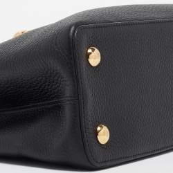 Pre Owned Louis Vuitton Black Leather Studded Sol Capucines PM Bag