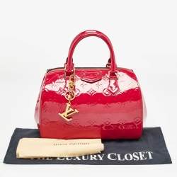 Pre Owned Louis Vuitton Rose Pop Monogram Vernis Montana Bag