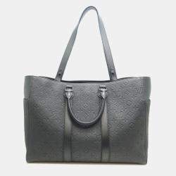 Louis Vuitton Black Taurillon Leather  Sac Plat 24H Tote Bag