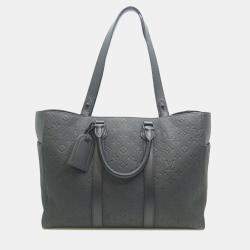 Louis Vuitton Black Taurillon Leather  Sac Plat 24H Tote Bag