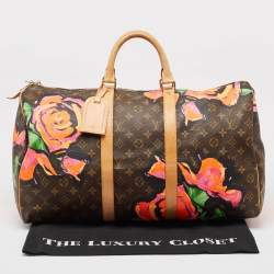 Louis Vuitton Monogram Roses Canvas Keepall 50 Bag