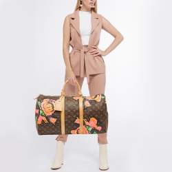 Louis Vuitton Monogram Roses Canvas Keepall 50 Bag