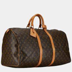 Louis Vuitton Brown Canvas Keepall 55 Bag