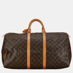 Louis Vuitton Brown Canvas Keepall 55 Bag