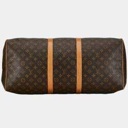 Louis Vuitton Brown Canvas Keepall 55 Bag