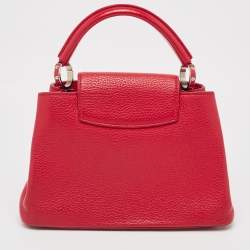 Pre Owned Louis Vuitton Red Taurillon Leather Capucines BB Bag