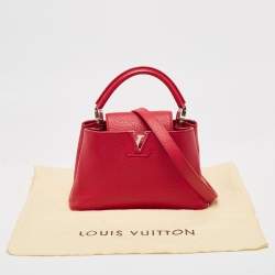 Pre Owned Louis Vuitton Red Taurillon Leather Capucines BB Bag