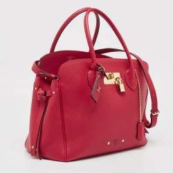 Pre Owned Louis Vuitton Red Leather Milla MM Bag
