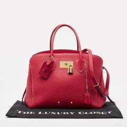 Pre Owned Louis Vuitton Red Leather Milla MM Bag