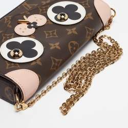 Pre Owned Louis Vuitton Rose Ballerine Monogram Pochette Felicie Valentine Dog
