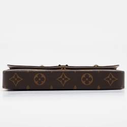 Pre Owned Louis Vuitton Rose Ballerine Monogram Pochette Felicie Valentine Dog