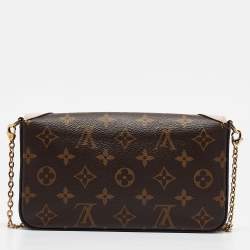 Pre Owned Louis Vuitton Rose Ballerine Monogram Pochette Felicie Valentine Dog