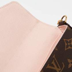 Pre Owned Louis Vuitton Rose Ballerine Monogram Pochette Felicie Valentine Dog