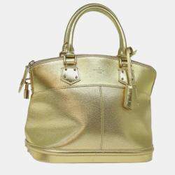 Louis Vuitton Gold Leather Suhali Lockit GM Satchel bag