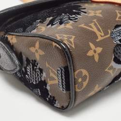 Louis Vuitton Black/Monogram Canvas and Leather Limited Edition Fleur de Jais Manege Clutch