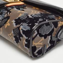 Louis Vuitton Black/Monogram Canvas and Leather Limited Edition Fleur de Jais Manege Clutch
