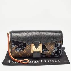 Louis Vuitton Black/Monogram Canvas and Leather Limited Edition Fleur de Jais Manege Clutch