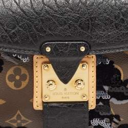 Louis Vuitton Black/Monogram Canvas and Leather Limited Edition Fleur de Jais Manege Clutch
