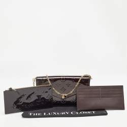 Pre Owned Louis Vuitton Amarante Monogram Vernis Pochette Felicie Clutch 