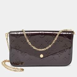 Pre Owned Louis Vuitton Amarante Monogram Vernis Pochette Felicie Clutch 