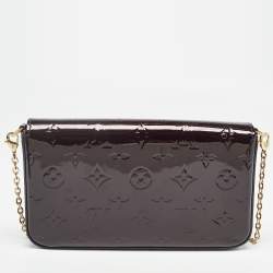 Pre Owned Louis Vuitton Amarante Monogram Vernis Pochette Felicie Clutch 