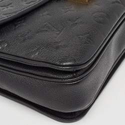 Pre Owned Louis Vuitton Black Monogram Empreinte Leather Pochette Metis Bag