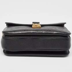 Pre Owned Louis Vuitton Black Monogram Empreinte Leather Pochette Metis Bag