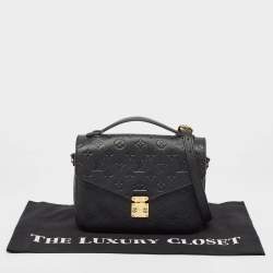 Pre Owned Louis Vuitton Black Monogram Empreinte Leather Pochette Metis Bag