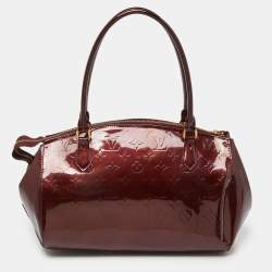 Pre Owned Louis Vuitton Rouge Fauviste Monogram Vernis Sherwood GM Bag
