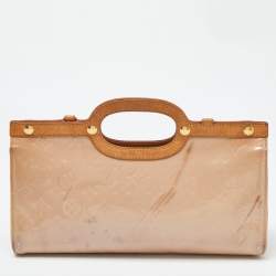 Pre Owned Louis Vuitton Rose Florentine Monogram Vernis Roxbury Drive Bag