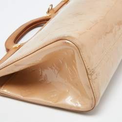Pre Owned Louis Vuitton Rose Florentine Monogram Vernis Roxbury Drive Bag