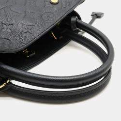 Louis Vuitton Noir Monogram Empreinte Leather MM Montaigne Satchel Bag 