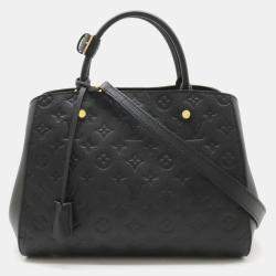 Louis Vuitton Noir Monogram Empreinte Leather MM Montaigne Satchel Bag 