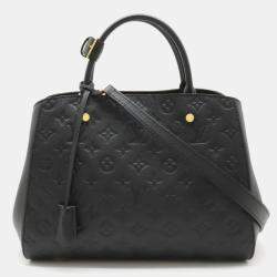 Louis Vuitton Noir Monogram Empreinte Leather MM Montaigne Satchel Bag 