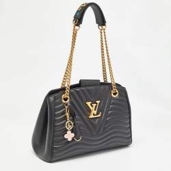 Pre Owned Louis Vuitton Black Quilted Leather New Wave Bag