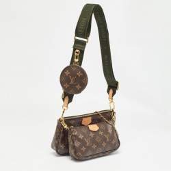 Pre Owned Louis Vuitton Khaki Monogram Canvas Multi Pochette Accessories Bag