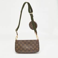 Pre Owned Louis Vuitton Khaki Monogram Canvas Multi Pochette Accessories Bag