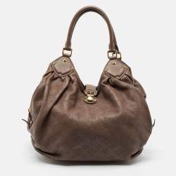 Pre Owned Louis Vuitton Moka Monogram Mahina Leather Surya L Bag