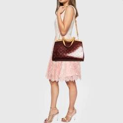 Pre Owned Louis Vuitton Rouge Fauviste Monogram Vernis Brea GM Bag