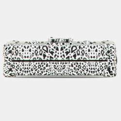 Louis Vuitton Black/White Leather and Feather Petite Malle Shoulder Bag