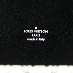 Louis Vuitton Black/White Leather and Feather Petite Malle Shoulder Bag